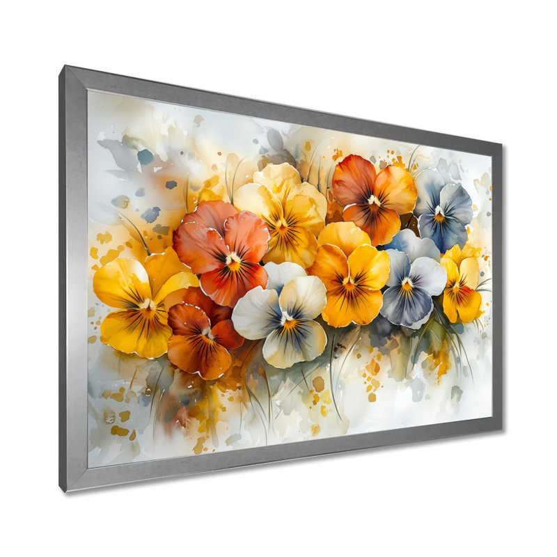 Hutchings - Floral Wall Art, Reproduction encadrée d'une seule photo, Argent argent, H 16 po x l 32 po