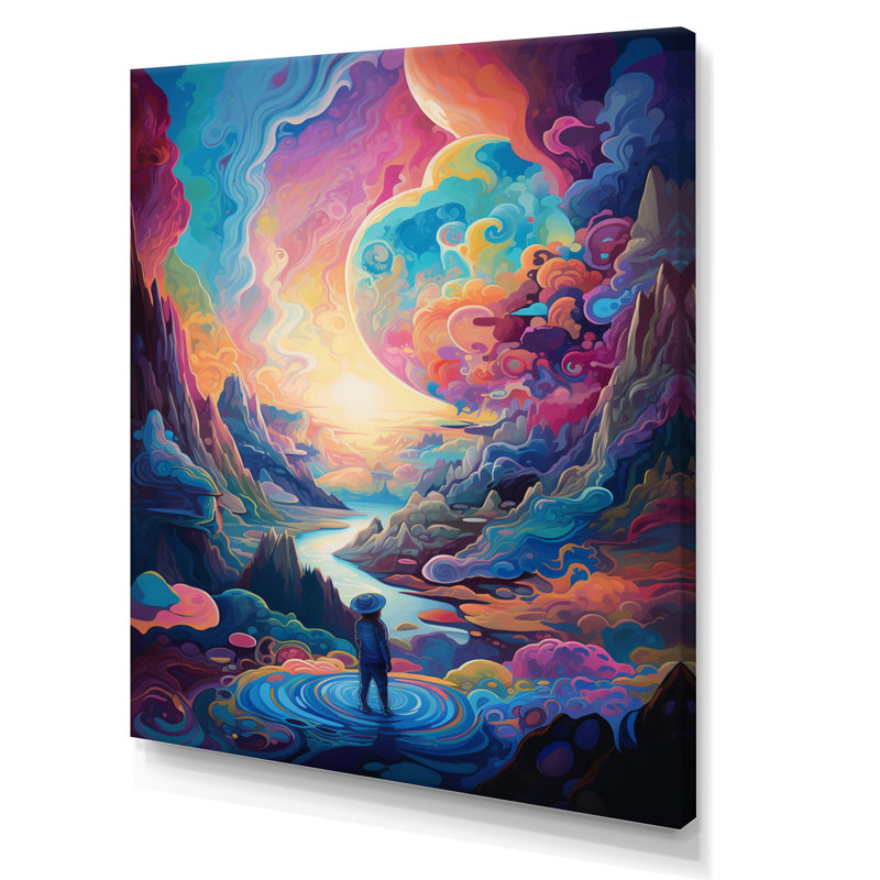 «Solitude Mysterious Rainbow Vision Landscape» - impression, H 32 po x l 16 po x P 1 po, Toile tendue