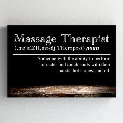 Définition de «Massage Therapist», art textuel sur toile tendue