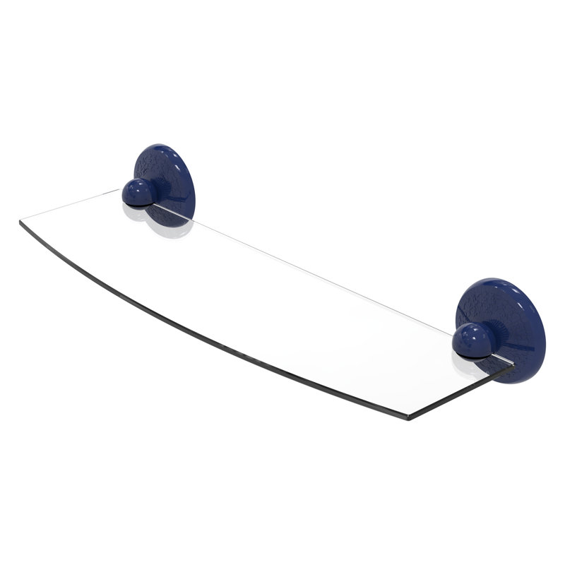 Tablette en verre Yae Carlo Collection MC, H 3 po x l 18 po x P 5 po, Bleu méditerranéen