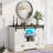 47" Farmhouse Sliding Barn Door Dresser With Led Lighting, 2 Drawers & Adjustable Shelves, Rustic Storage Cabinet Tv Stand For Bedroom Or Living Room-1348884846