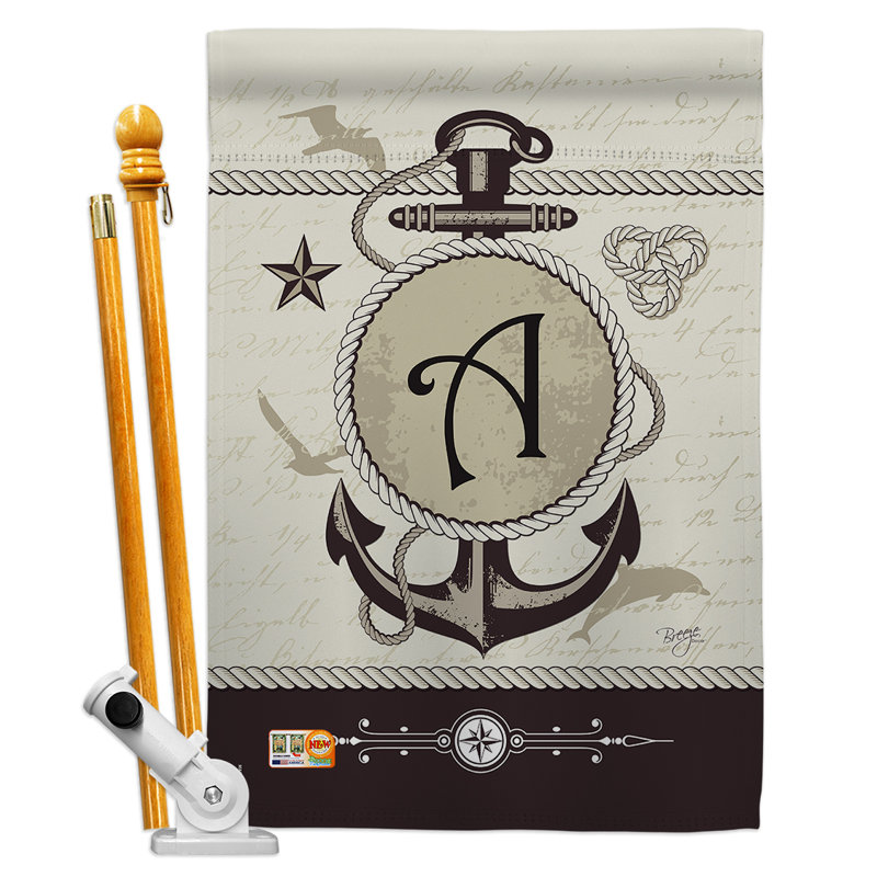 Double Sided 40'' H x 28'' W Polyester Flag Set, A