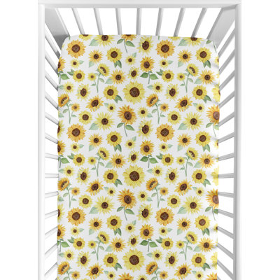 Drap-housse pour lit de bébé tournesol
