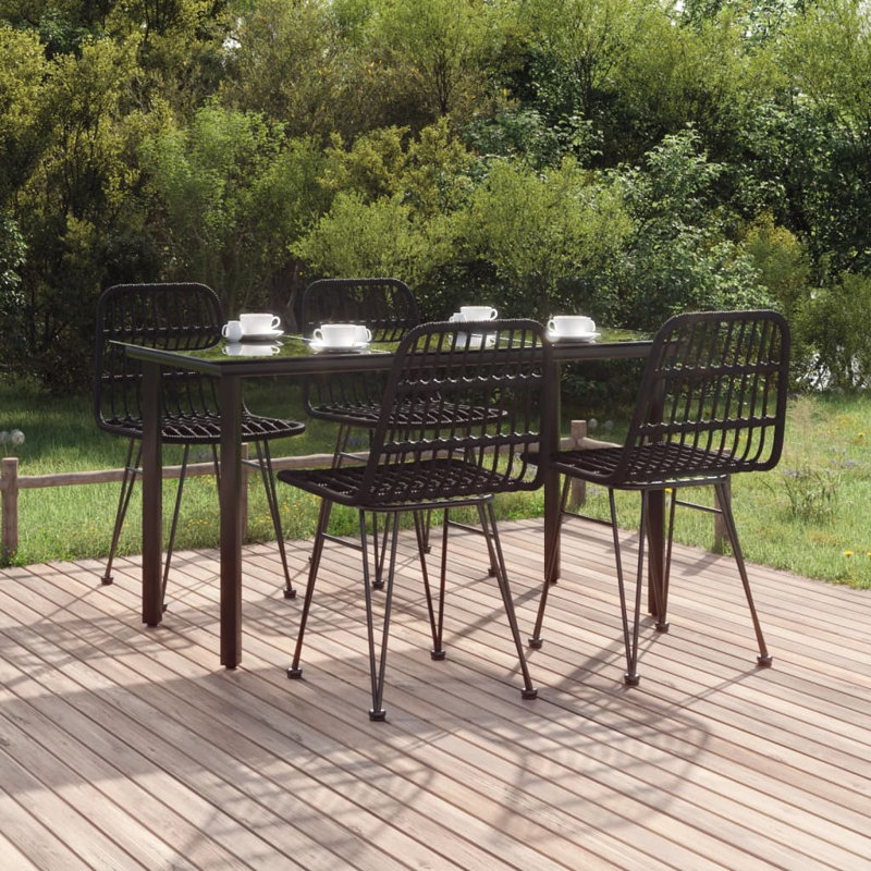 Ensemble repas d'extérieur Anayat, Brun, L 55,1 po x l 27,6 po x H 29,1 po, 4