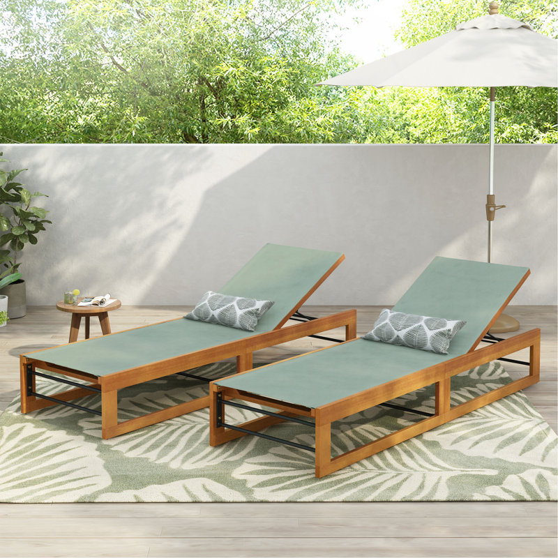 Chaise longue Mia (ensemble de 2), 2, Vert menthe