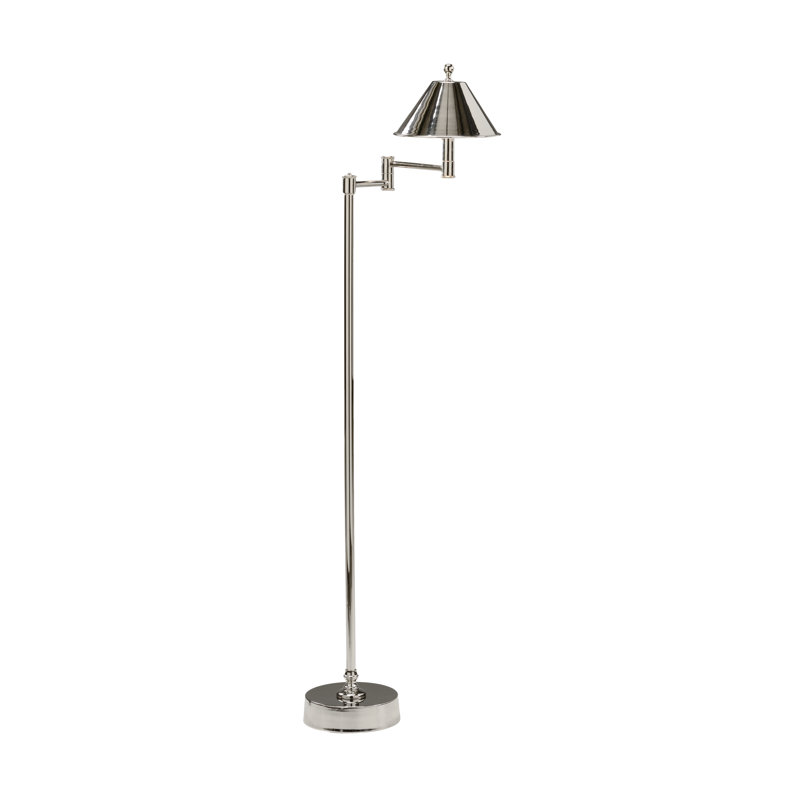 Ashbourne Swing Arm Floor Lamp, Polished Nickel