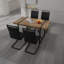 Ensemble de table de salle à manger rustique avec plateau en panneau de fibres à densité moyenne et pieds en métal-1913576747