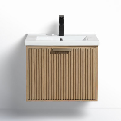  24" Wall-Mounted Single Bathroom Vanity Set