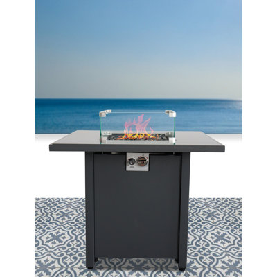 Table de foyer d'extérieur en acier avec couvercle H 25 po x l 30 po Kaka