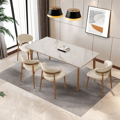 Simple modern rock plate dining table sets