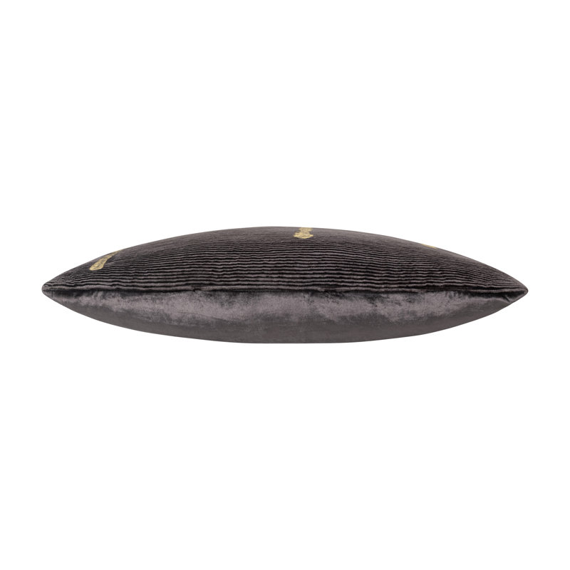 Cloud9 Luxury Adele Charcoal Gold Velvet Pillow 22" x 22", Charcoal/Gold