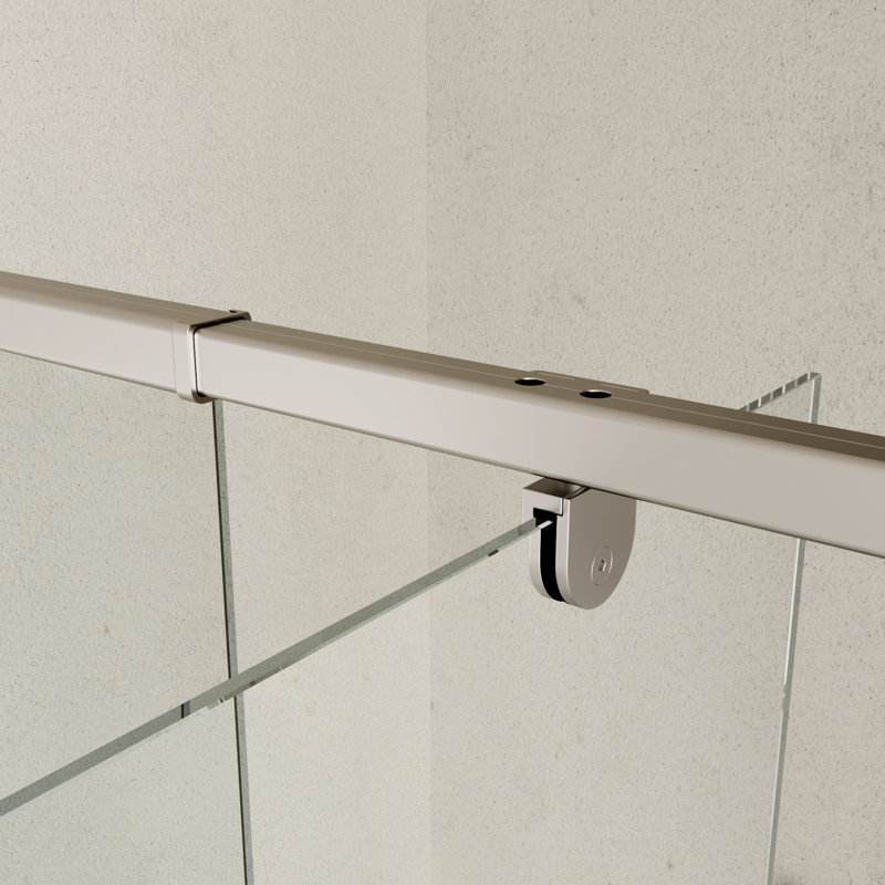 50-54" W X 71" H Pivot Glass Shower Door, Frame Swing Shower Door with 1/4"(6mm) Clear SGCC Tempered Glass, Chrome Finish, Reversible Installation