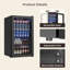 Armoire de bar 63 po avec réfrigérateur noir inclus, mini-bar avec prises de courant et support à vin, noir