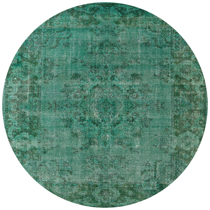 Tapis vert de style oriental, Rond 3 pi