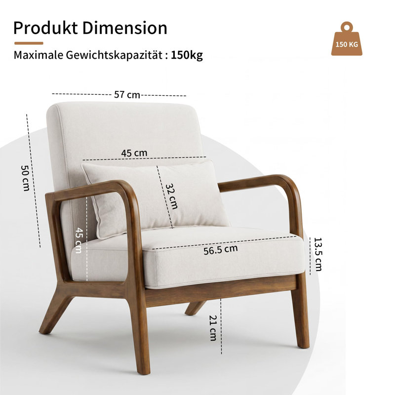 Upholstered Linen Accent Chair