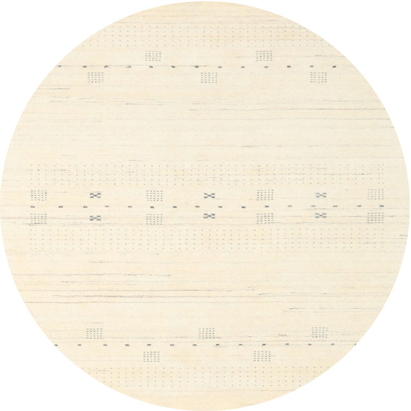 Tapis abstrait crème, Rond 4 pi