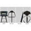 Tabouret de bar en cuir technique avec tabourets pivotants à 360 °, tabouret de bar rembourré, tabouret de bar et repose-pieds-1614766953-1614766954