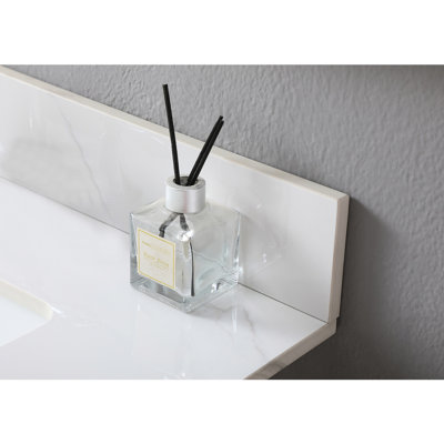 31" Bathroom Vanity Top In Gold Color With Ceramic Sink And Backsplash - Sintered Stone, Easy Installation Stone Undermount For Dependable