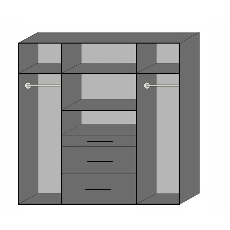 Inesis 4 Door Manufactured Wood Wardrobe