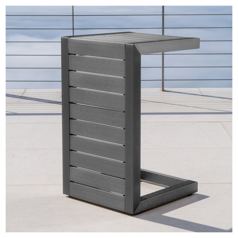 ALU C-SHAPED TABLE GREY, Gray