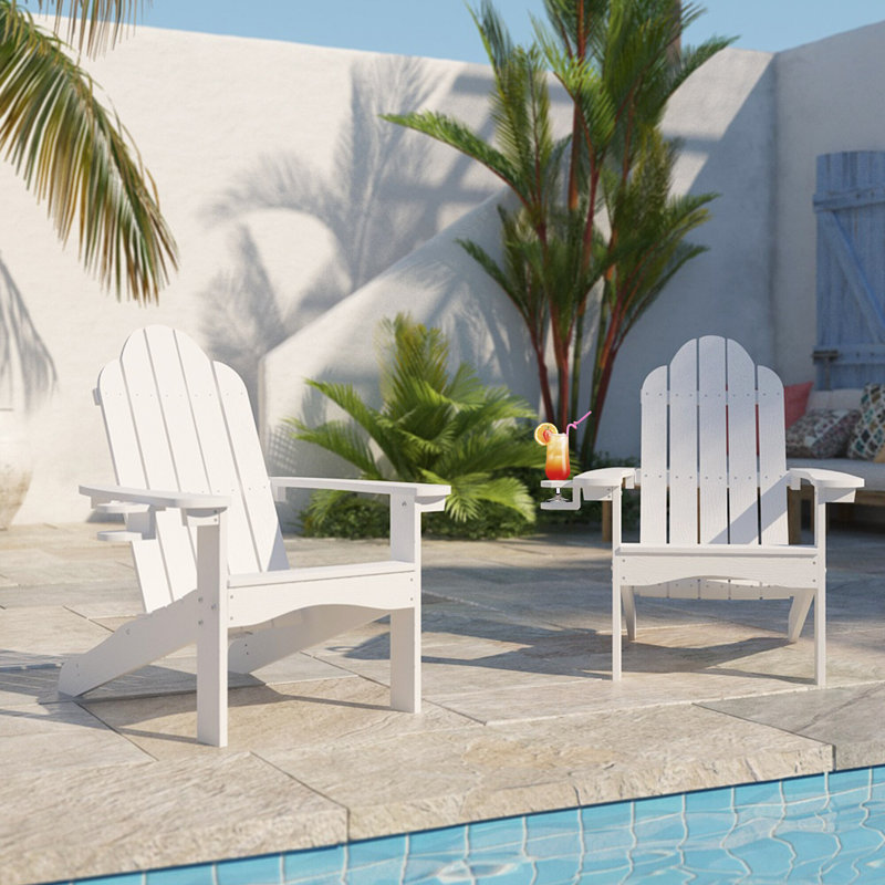 Hackneyville Outdoor Adirondack Chair, White