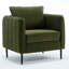 Chaise d'appoint en velours de conception moderne avec 1 coussin et une structure en bois pour bureau de style Mid-Century avec coussins rembourrés en L-143753596