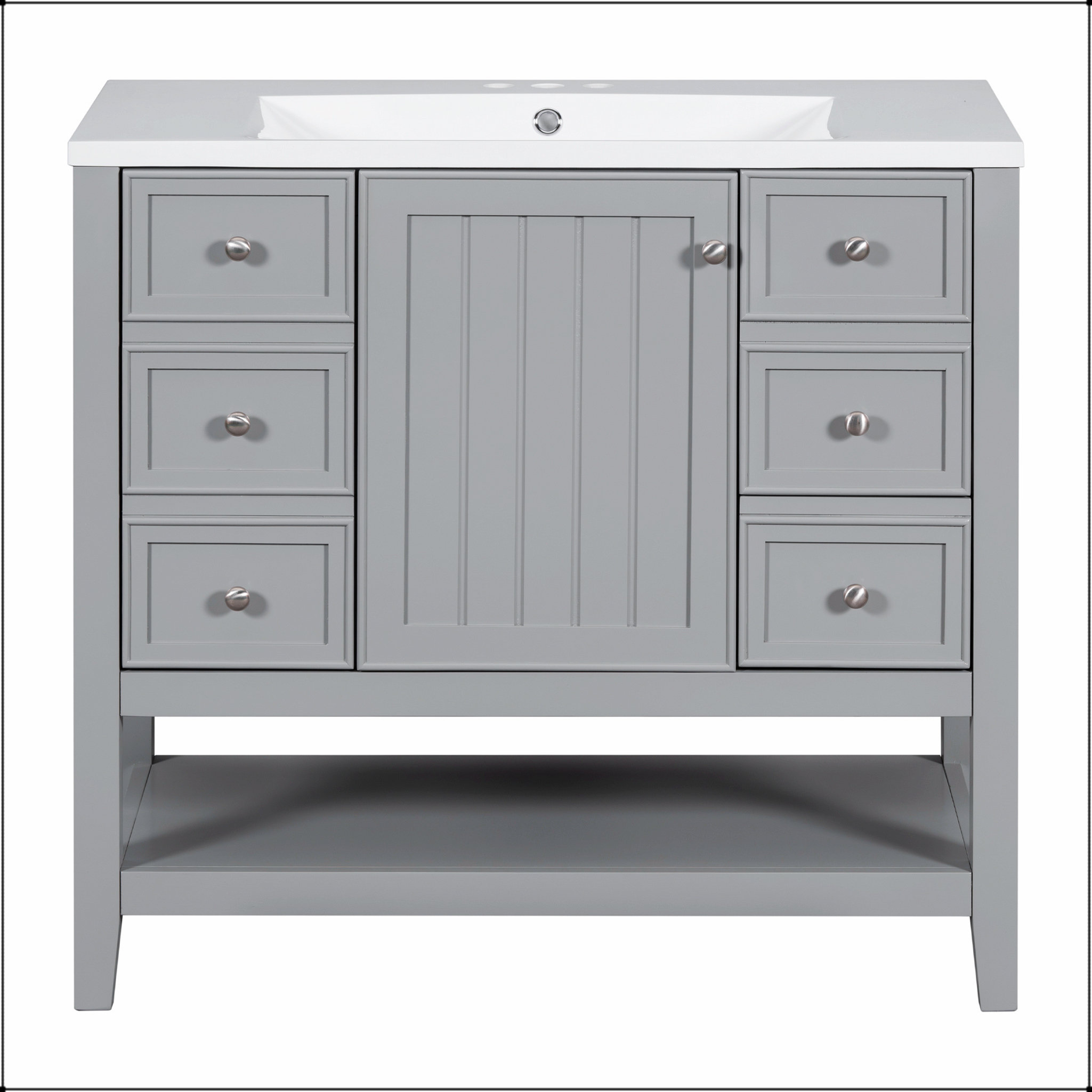 Ophelia & Co. 36-Inch Solid Wood And MDF Bathroom Vanity With Sink, One ...