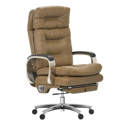 Kinnls Vane Executive Massage Chair – Genuine Leather Elegance, Built-in Footrest Feature, Perfect for High-level Management and Stress Relief by Kinnls
