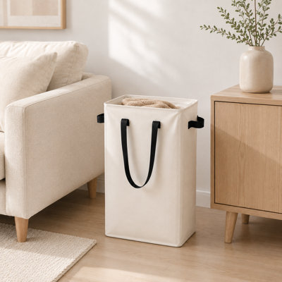 50L Collapsible Fabric Laundry Hamper with Carry Handles