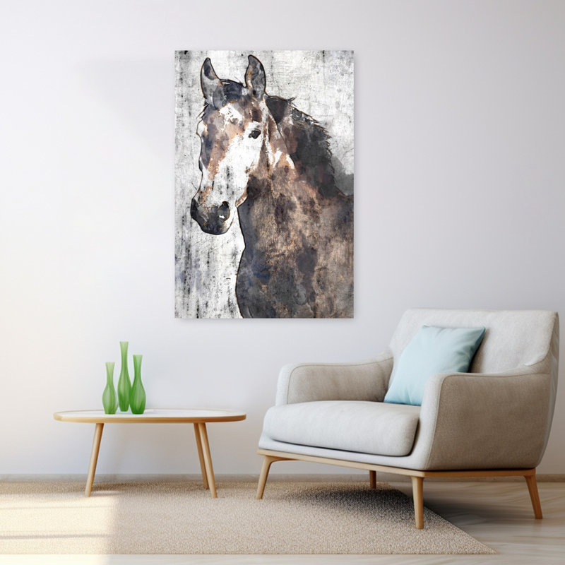 Portrait de cheval II, H 48 po x l 32 po