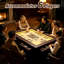 Table de jeu en bois avec lumière à DEL pour 4 à 6 personnes, table de jeu avec tapis de jeu, 6 porte-gobelets et plateaux de loisirs, table de salle à manger avec plateau amovible-126598096