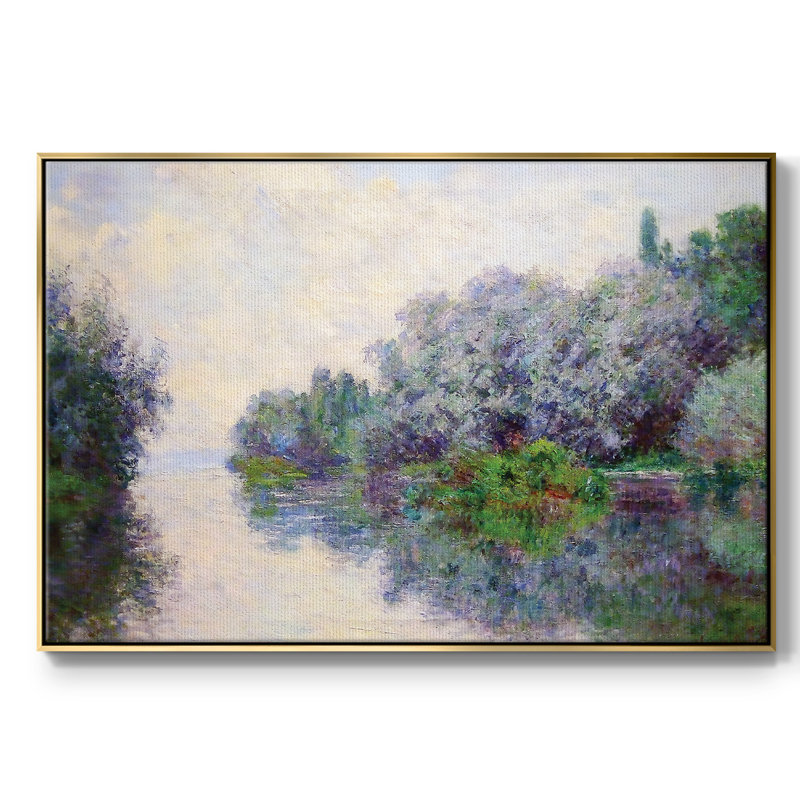 «La seine près de Giverny 02, 1885», reproduction d'art sur toile, H 25 po x l 37 po x P 2 po, Or