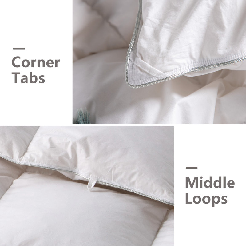 Cotton Baffle Box Stitch Comforter, California King Comforter, White