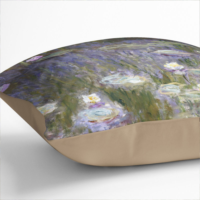 Water Lilies Lily Pond Vol.14 Scatter Cushion, Stone, 55cm H x 55cm W x 20cm D