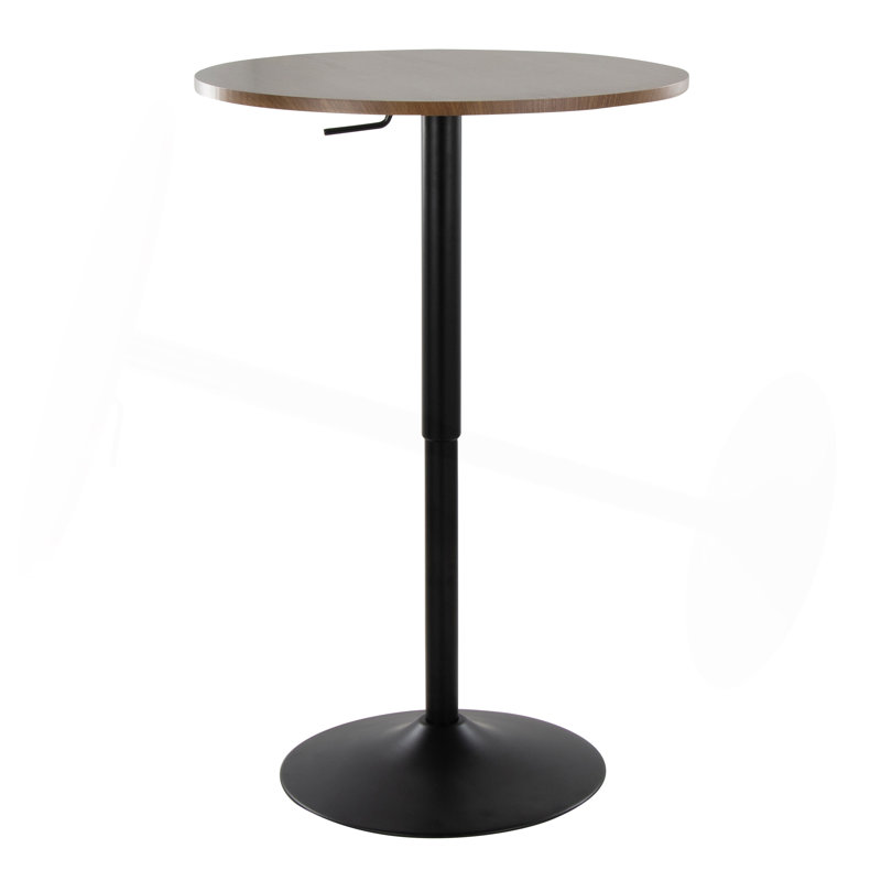 Table de bar réglable Elia, Noyer 1, Noir
