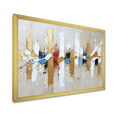 Urban Jazz Transitional Gold And White Collage - Abstract Cubism Wall Art