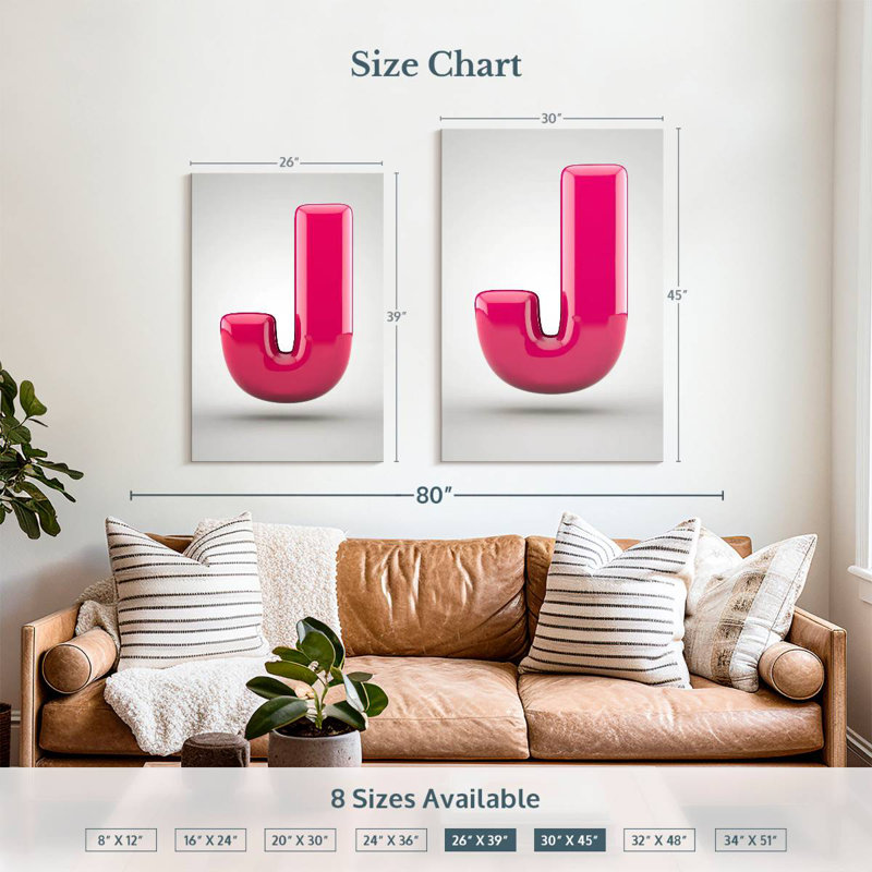 Keiri Glossy Letter J, 39" H x 26" W