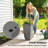Set Of 3 Outdoor 22.8 Inch Tall Planters, Faux Stone Finish Tapered Plant Pots With Wheels & Drainage Holes, Stackable Design-31337421