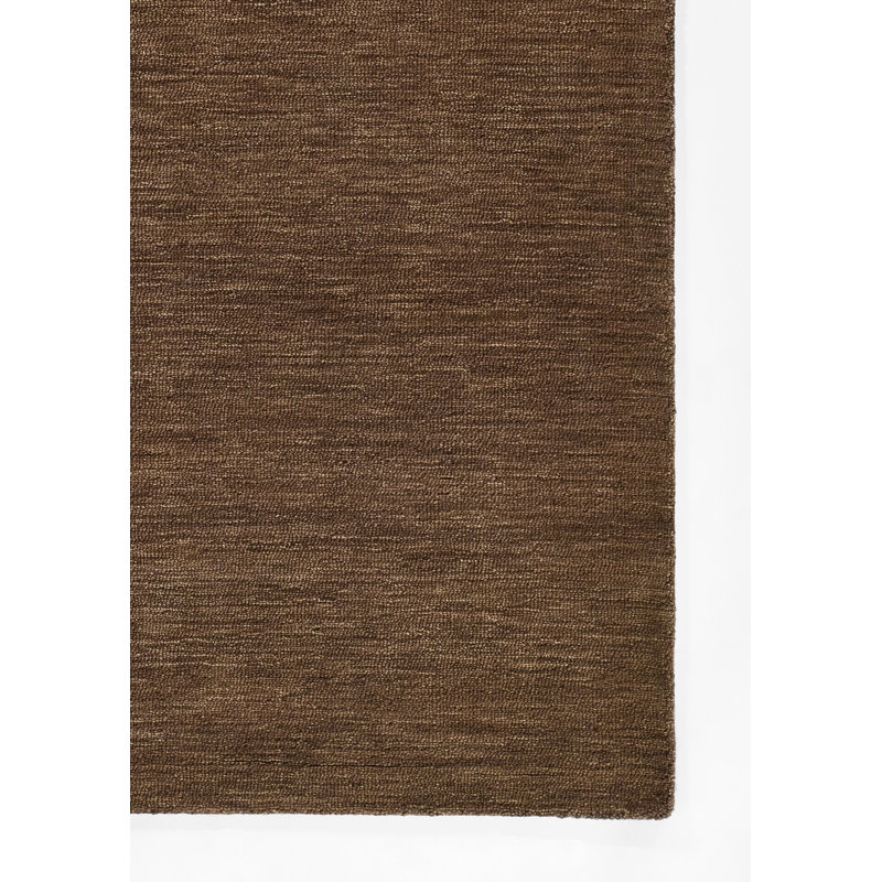 James Hand Tufted Wool Solid Color Area Rug in Brown, Rectangle 9' x 12'