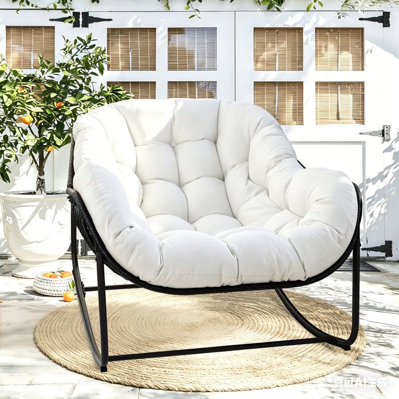 Chaise berçante d'extérieur en fer Luisang, White