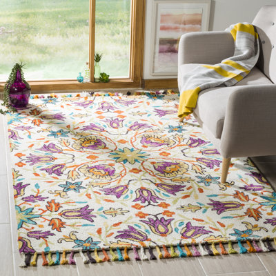 Tapis floral en laine touffeté à la main Vahakn