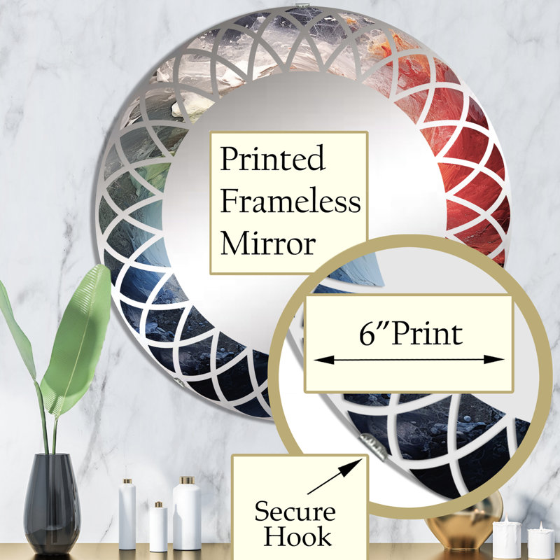 Berradi - Miroir mural rond, 32 po x 32 po
