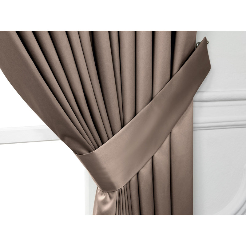 Maitlan Semi Sheer Curtain, Brown, 102" W x 108" L