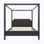 Grand lit plateforme à baldaquin en bois avec tête de lit et pieds de support-133471356