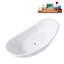 Baignoire et plateau autoportant blanc brillant 75 po avec drain interne Streamline-101412668