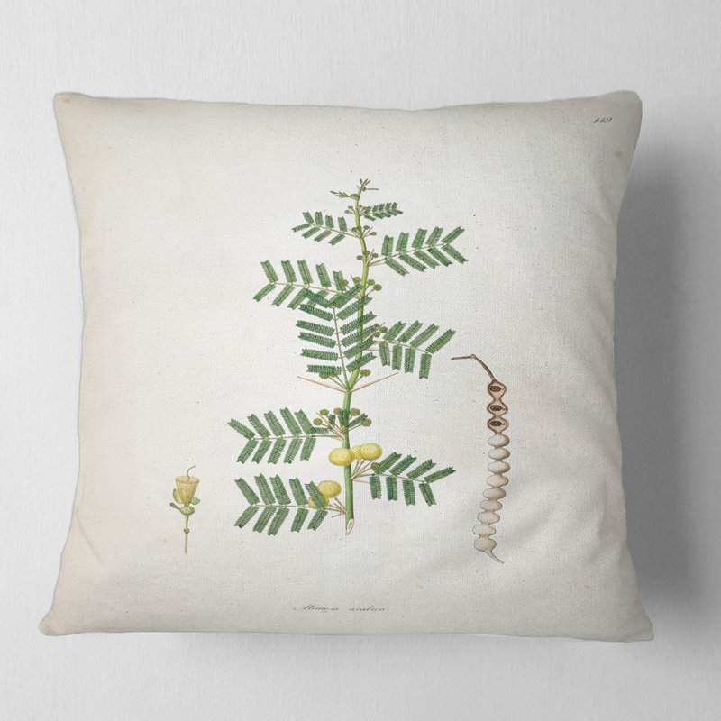 Coussin rétro imprimé fleur III, 16" x 16"