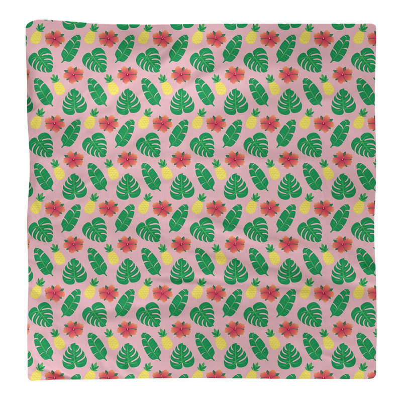 Serviette de coton à motif tropical, H 0,1 po x l 10 po x P 10 po, Rose, Sergé de polyester