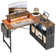 Monike 42'' W Modern Computer Desk with Reversible Storage Shelves,Small L Shaped Desk with LED Light and Monitor Stand