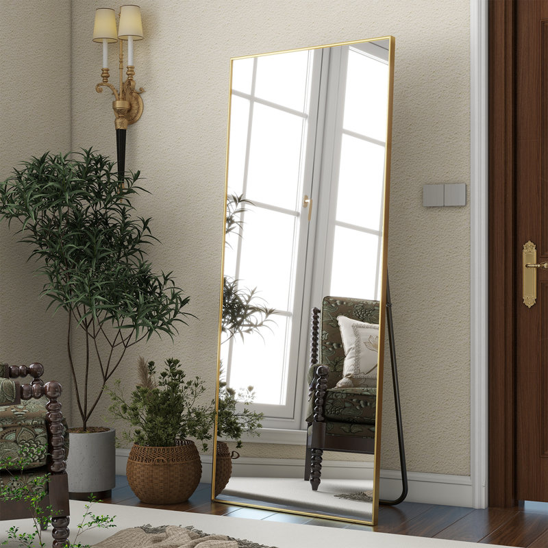 Aluminium Mirror, Gold, 147.3cm H x  45.7cm W