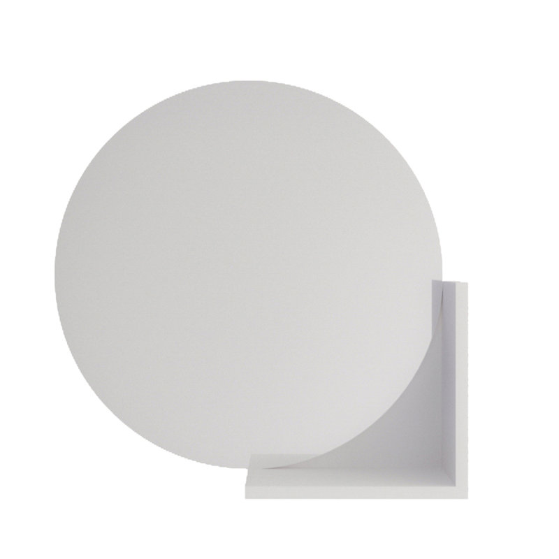 Round Framed Wall Mounted Accent Mirror, White